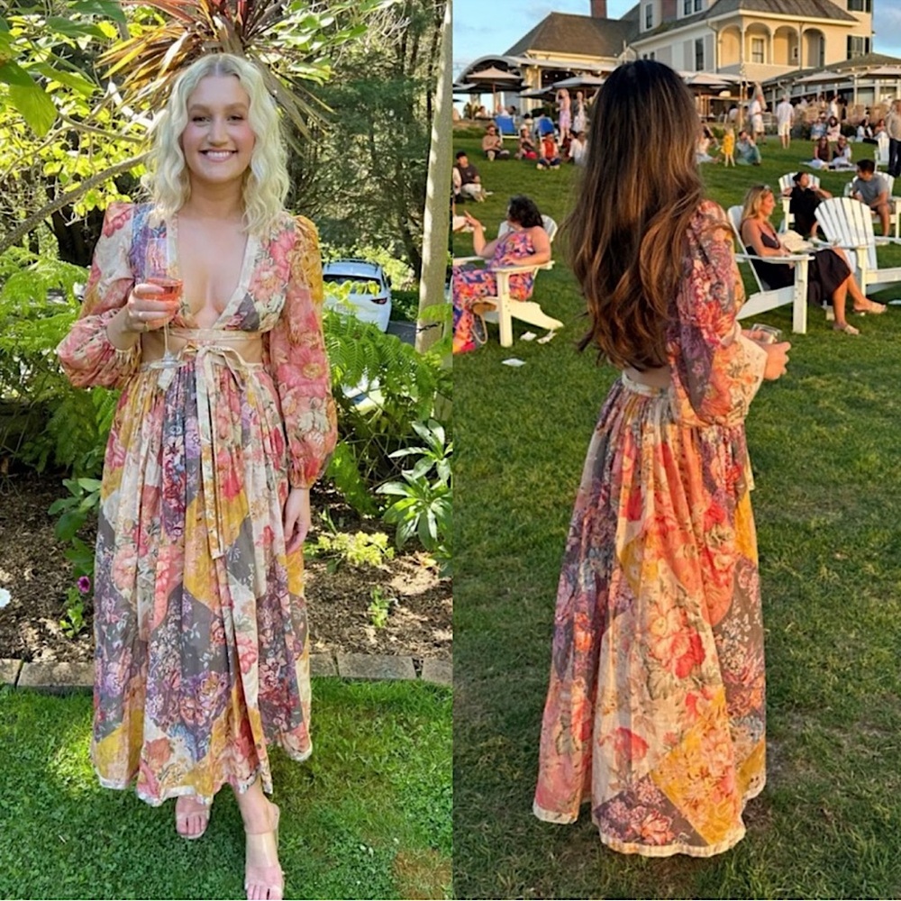 Zimmermann Floral Print Long Sleeve Cutout Cotton Dress - Picture 9 of 16